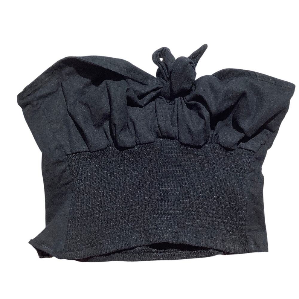 J. Galt Crop Top Women’s Size XS Black — Tie Front, Casual, Trendy